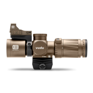 EOTECH Vudu 3-9x32 SFP Ultra-Short Riflescope - Vudu 3-9x32 SFP, HC1 Reticle (MOA) with EFLX & Ring Mount, Tan